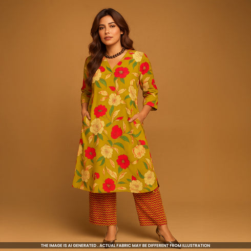 Printed Cambric Cotton Fabric- F4618